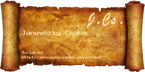 Janovszky Csaba névjegykártya