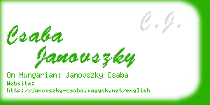 csaba janovszky business card